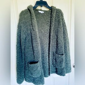 Sonoma Faux Fur Olive Green Cardigan